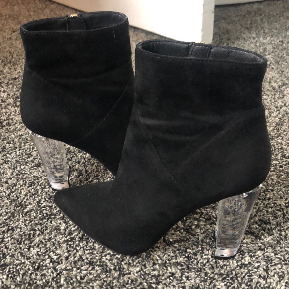 COPY - Black suede healed booties